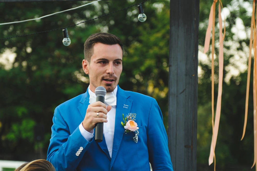 Younger brother giving a best man speech